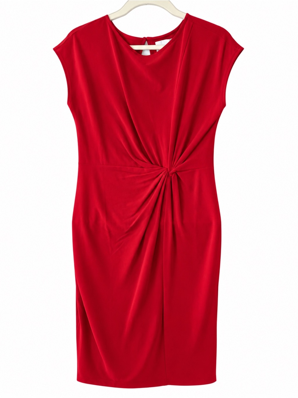 Red Twist-Front Sheath Dress